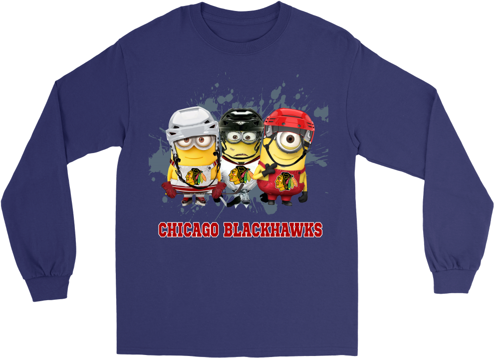 Chicago Blackhawks Minion - T-shirt (1000x1000), Png Download