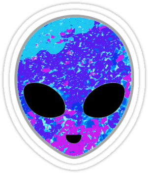 "trending Tumblr Alien " Stickers - Alien Sticker (375x360), Png Download