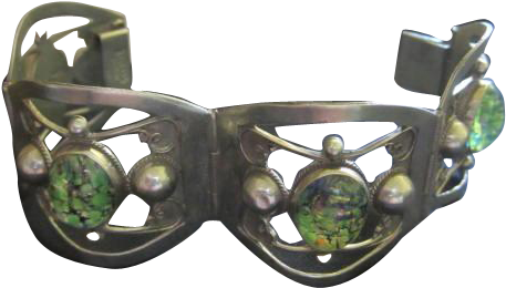 Fabulous Taxco Mexican Opal Far Fan Sterling Silver - Bracelet (456x456), Png Download