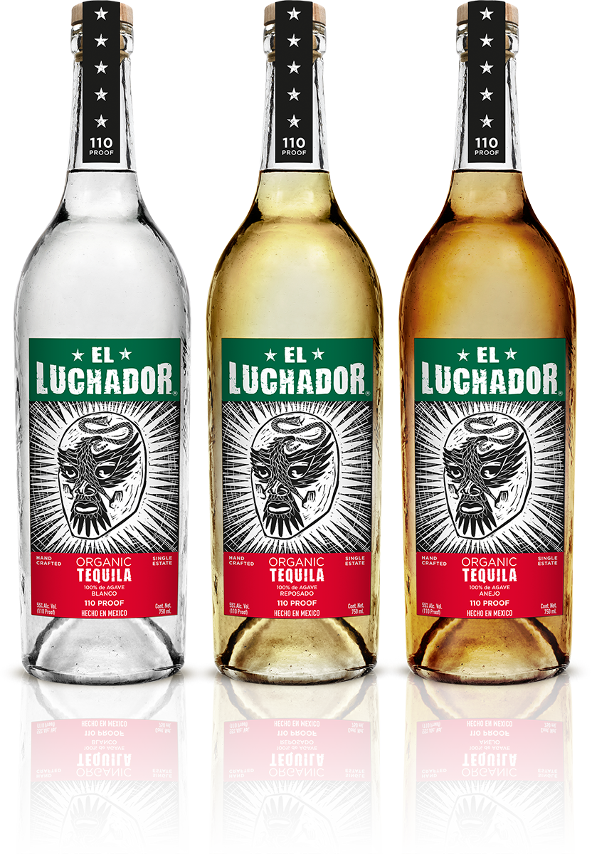 123 Tequila El Luchador Organic Tequila Blanco 110 (832x1200), Png Download