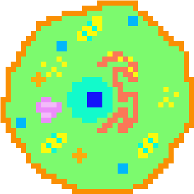 Animal Cell - Planet Pixel Icon Png (590x470), Png Download