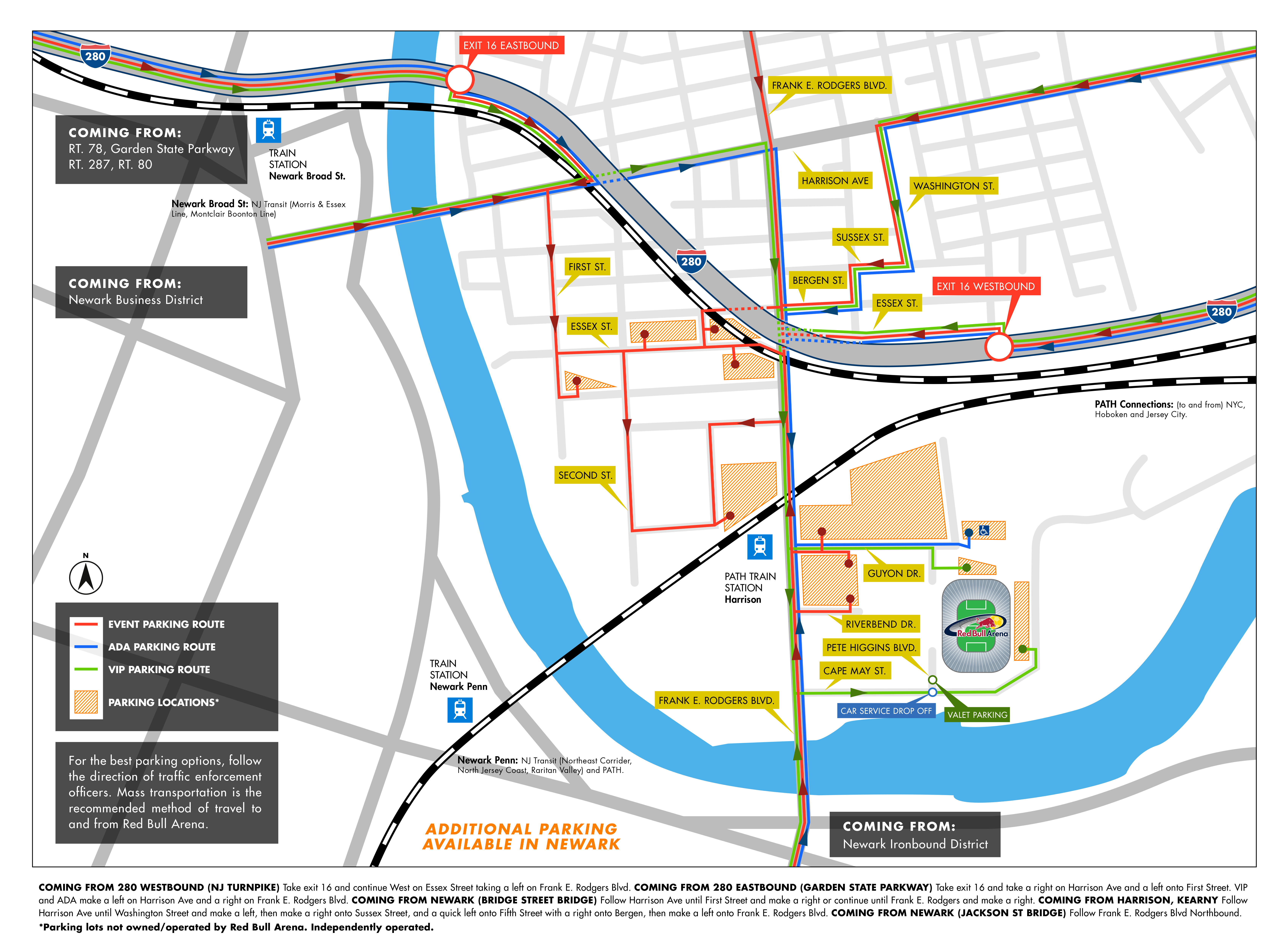Rba Parking Map - Red Bull Arena Gate C (6775x4958), Png Download
