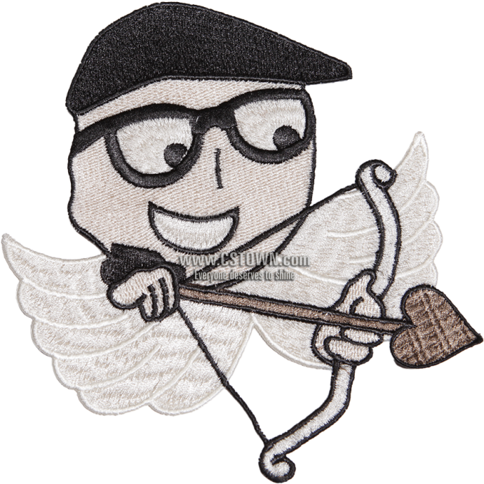 Cartoon Figure With The Arrow Of Cupid Patch - Cartoon (780x780), Png Download