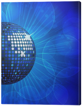 Blue Disco Ball And Glowing Background Canvas Print - Disco Ball (400x400), Png Download