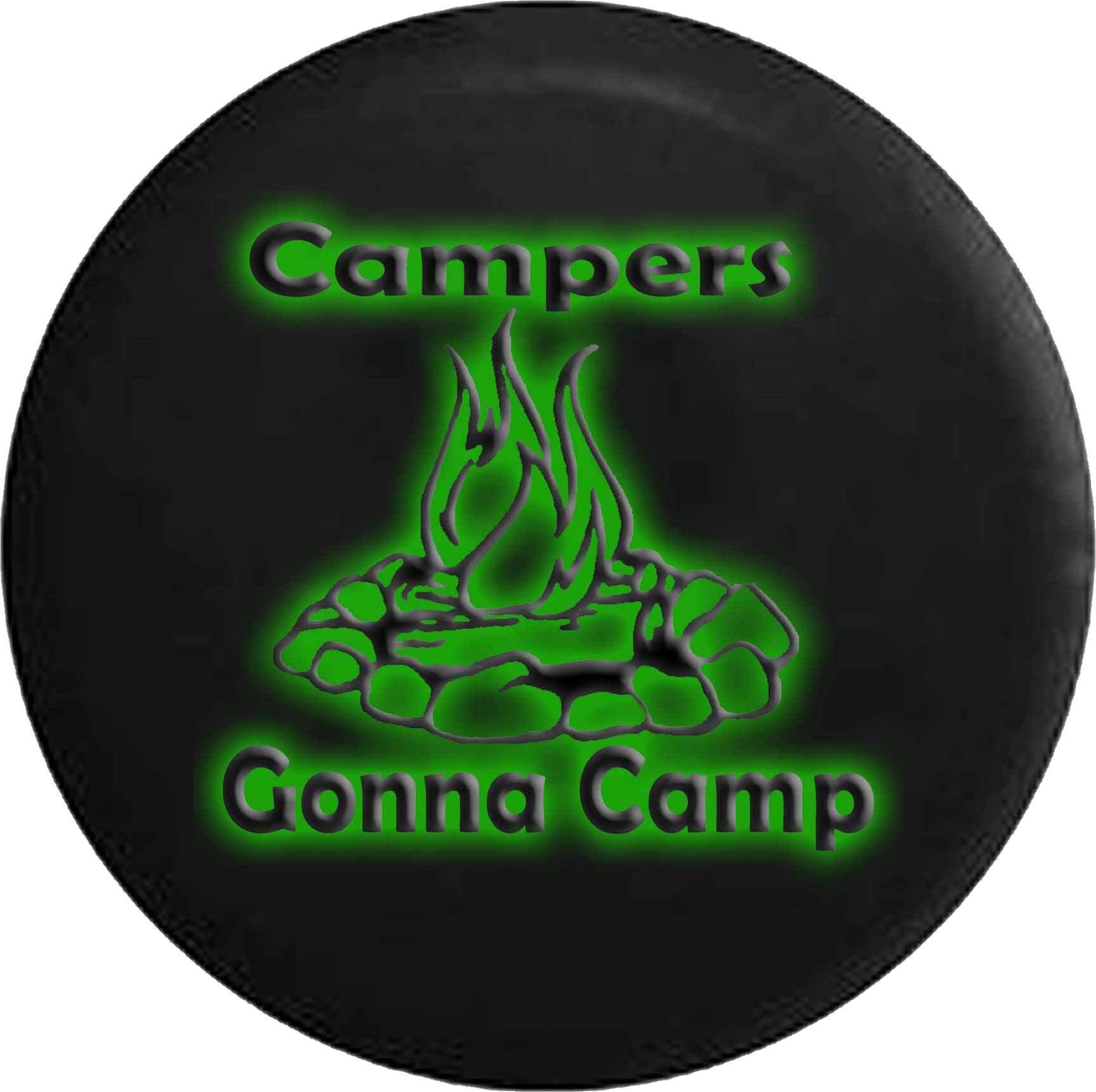 Glowing Campers Gonna Camp Jeep Off Road Rv Camper - Circle (1728x1721), Png Download