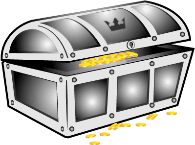 Retro Sunburst Vector Background - Treasure Chest Clip Art (400x302), Png Download