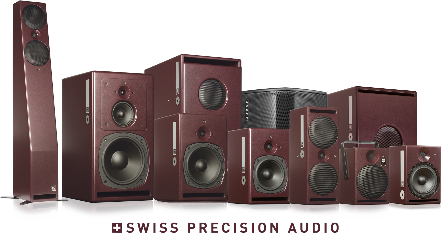 Psi Audio Active Studio Monitors Complete Family - Psi Speakers (2000x1053), Png Download