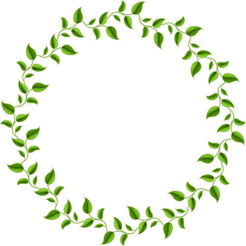 Green Leaf Border Png Download - Circle Leaf (500x500), Png Download