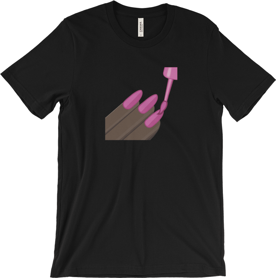 Dark Nail Polish Emoji T Shirts Swish Embassy - Dark Nail Polish Emoji (1000x1000), Png Download