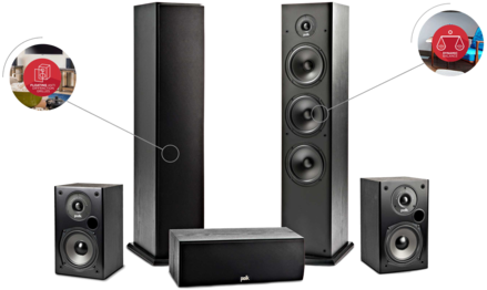 Dolby Atmos Sound System - Polk Audio T30 Center Channel Speaker (black) (500x332), Png Download