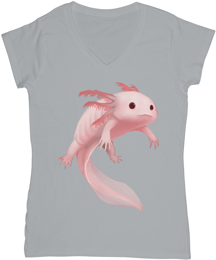 Rl002 Axolotl Pink ﻿women's V Neck T Shirt - Reptile (1024x1024), Png Download