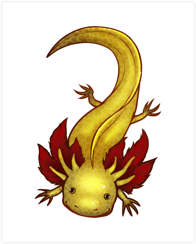 Copper Axolotl - Copper Axolotl Art Mugs (740x900), Png Download