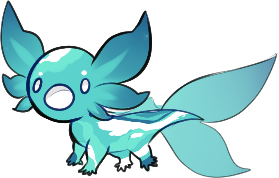 A Very Surprised Axolotl - Cartoon (950x607), Png Download