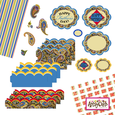 3-black Background With Gold, Red And Blue Paisley - Paisley (480x480), Png Download