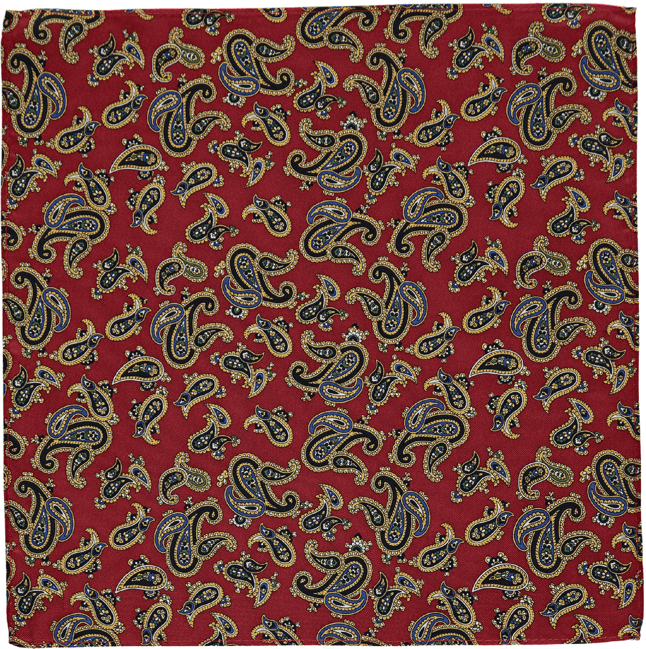 Pocket Square Paisley Dark Red - Tie Store Country Green Large Paisley Silk Handkerchief (2128x2128), Png Download
