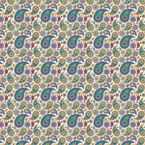 "scrappy Daisy Paisley" Pattern Vinyl And Heat Transfer - Circle (480x480), Png Download