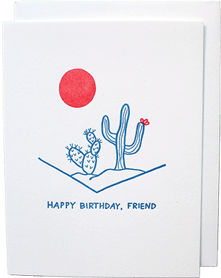 Desert Cactus Birthday Card - Diagram (400x400), Png Download