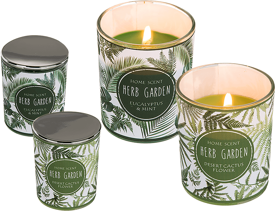 Scented Candle In Glass With Silver Coloured Plastic - Candle (945x709), Png Download