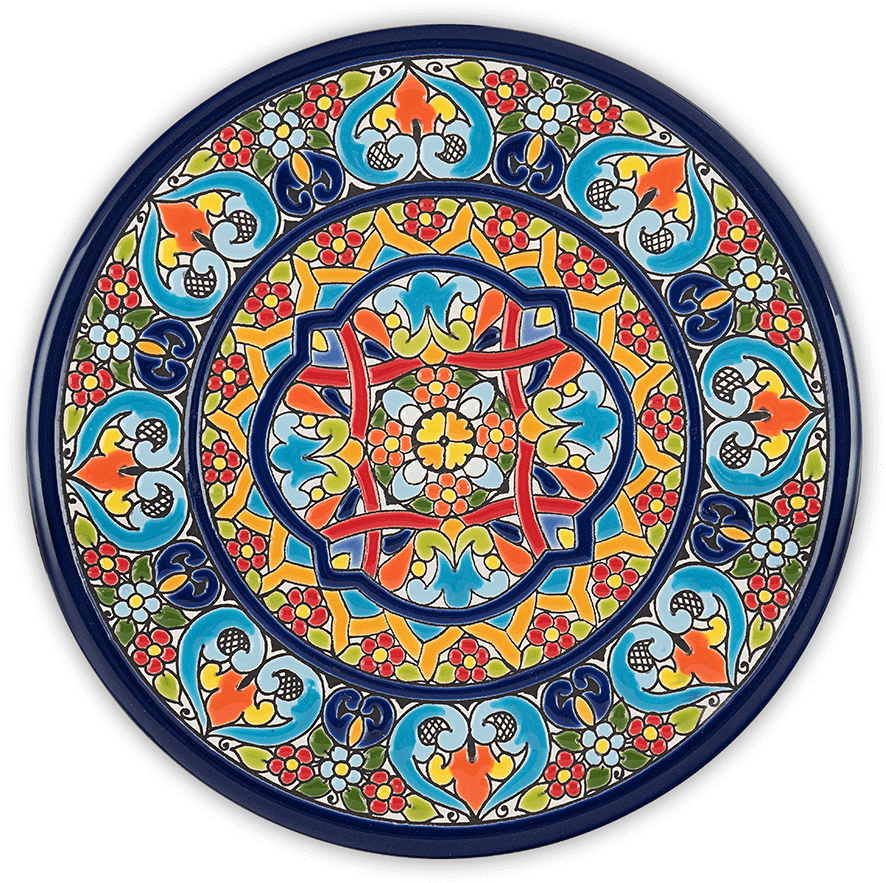 Blue Burst Floral Decorative - Circle (1584x1057), Png Download