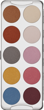 Kryolan Eye Shadow In A Practical Palette With 10 Colors - Kryolan Blusher Palette 10 Colors 5194 Matt Makeup (350x450), Png Download
