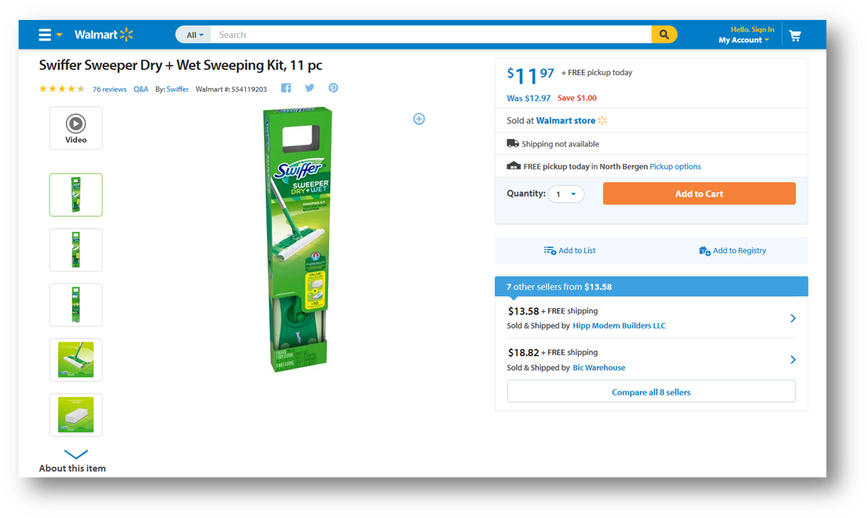 Now We Know That Video Placement On Product Pages Increases - Swiffer 92814 Sweeper Starter Kit (1271x761), Png Download