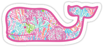 Lilly Pulitzer Whale Let's Cha Cha By Annaw9954 - Blue Vineyard Vines Sticker (375x360), Png Download