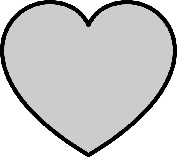 How To Set Use Solid Gray Heart With Black Outline - Heart Clipart (600x535), Png Download