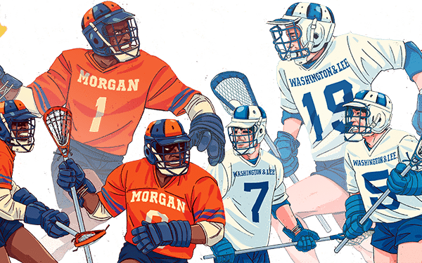 Lacrosse Powerhouse Washington And Lee Welcomed Up - Old Lacrosse Uniforms Jhu (600x375), Png Download