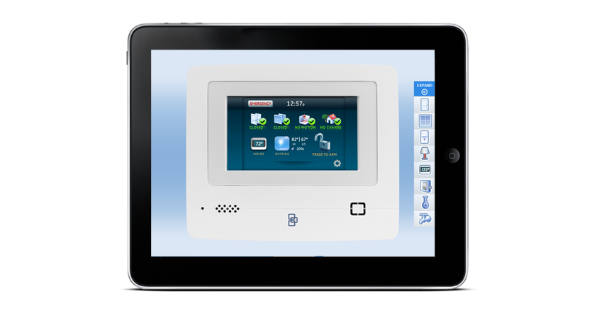 Simon Xti Ibook On An Ipad - Interlogix Simon Xti Wireless Security Control Panel (888x484), Png Download