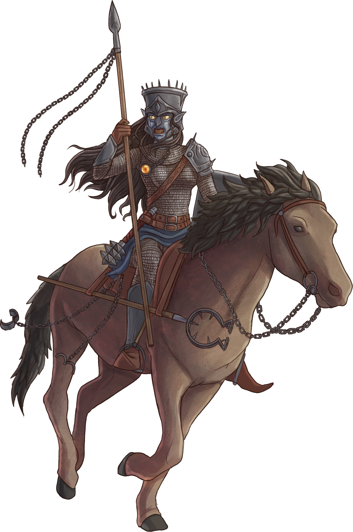Hobgoblin - Slave - Cleric - Hobgoblin On Horse (1158x1743), Png Download