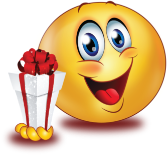 Happy With Gift - Emoji Gift (384x384), Png Download