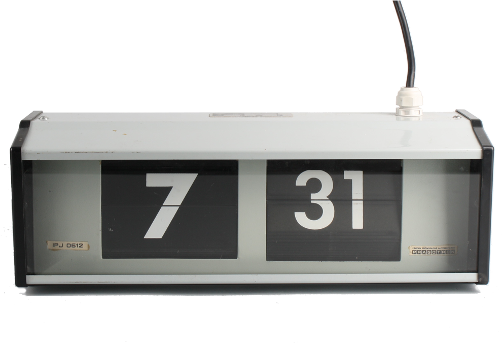 Pragotron Flip Clock - Retro Digital Clock Png (1000x731), Png Download