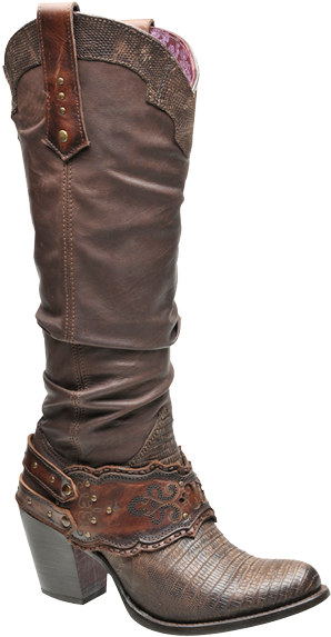 Cuadra Bota Dama Lizard Teju Fango, About $250 Us - Botas Cuadra Mujer (392x599), Png Download