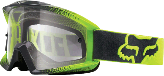 Fox Racing Main Race - Fox 16 Main Race 2 Yellow Grey Red Goggles (540x250), Png Download