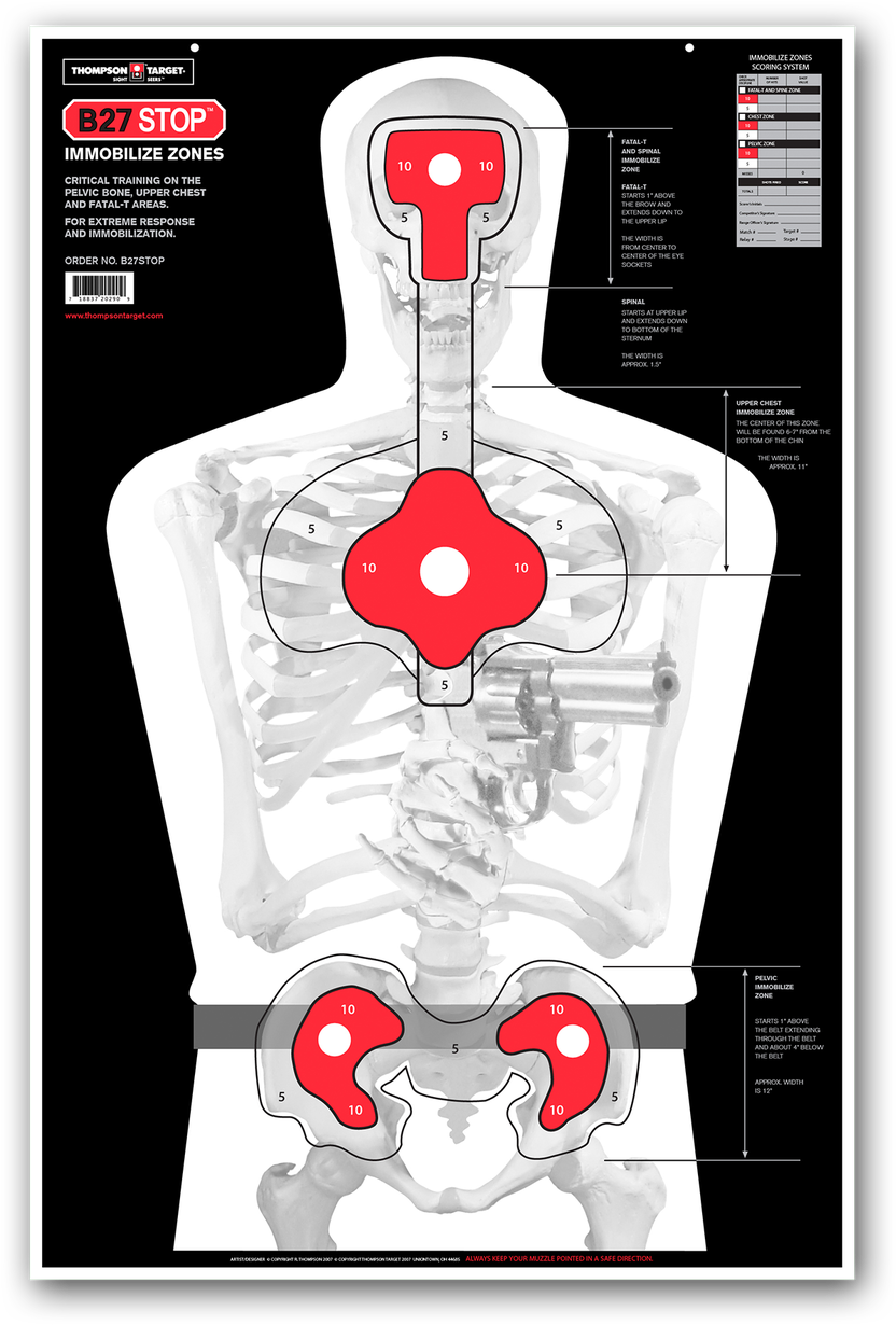 B27stop Silhouette Rifle & Pistol Shooting Targets - Thompson Target B27stop 25"x38" Silhouette Shooting (870x1280), Png Download