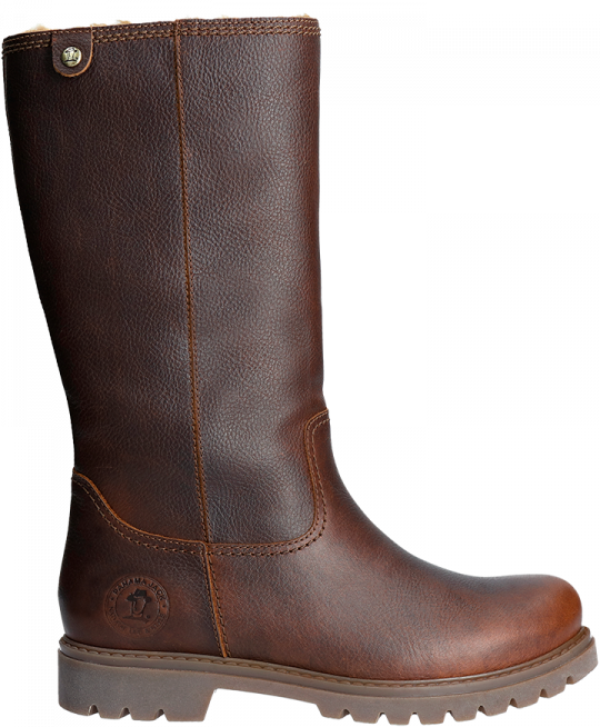 Bota De Piel Castaño Con Forro De Pelo - Lining (540x654), Png Download