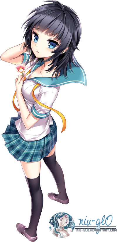 Anime Girl 3 Render By Niu Gl0-d79aeuw - 東雲侑子開始喜歡戀愛小說 (500x825), Png Download