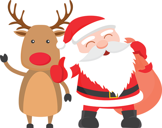 Christmas - Cute Santa Claus Png (550x437), Png Download