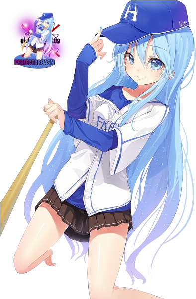 Anime Girl Render By Perfectorgasm-d5u01b9 - Anime Girl Baseball Png (425x600), Png Download
