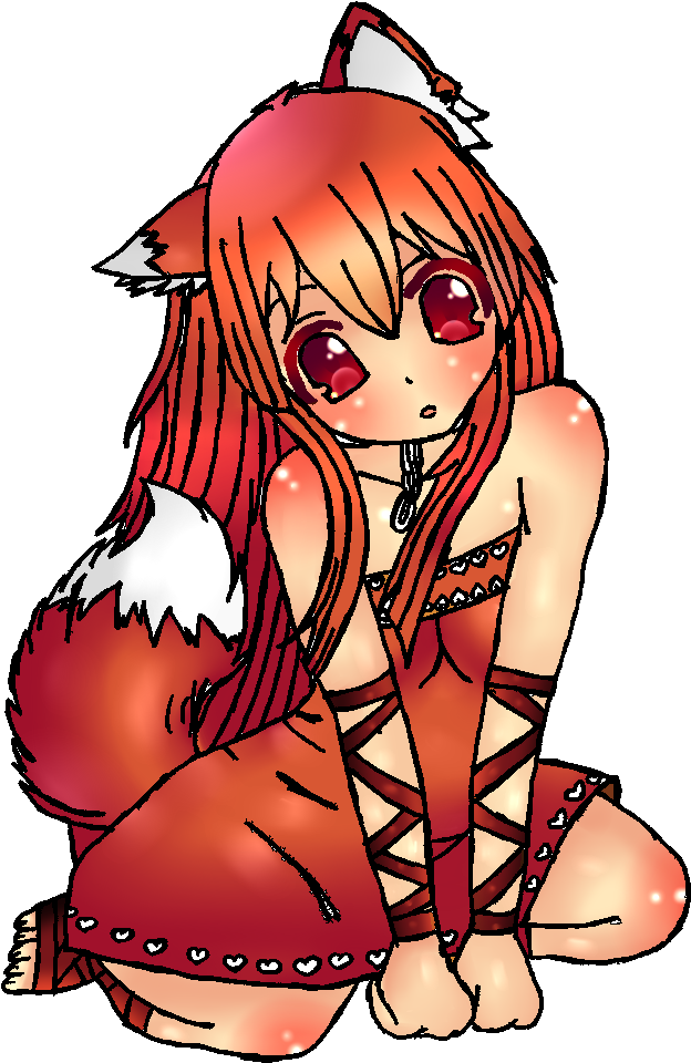 Fox Girl - Red Fox (762x1048), Png Download