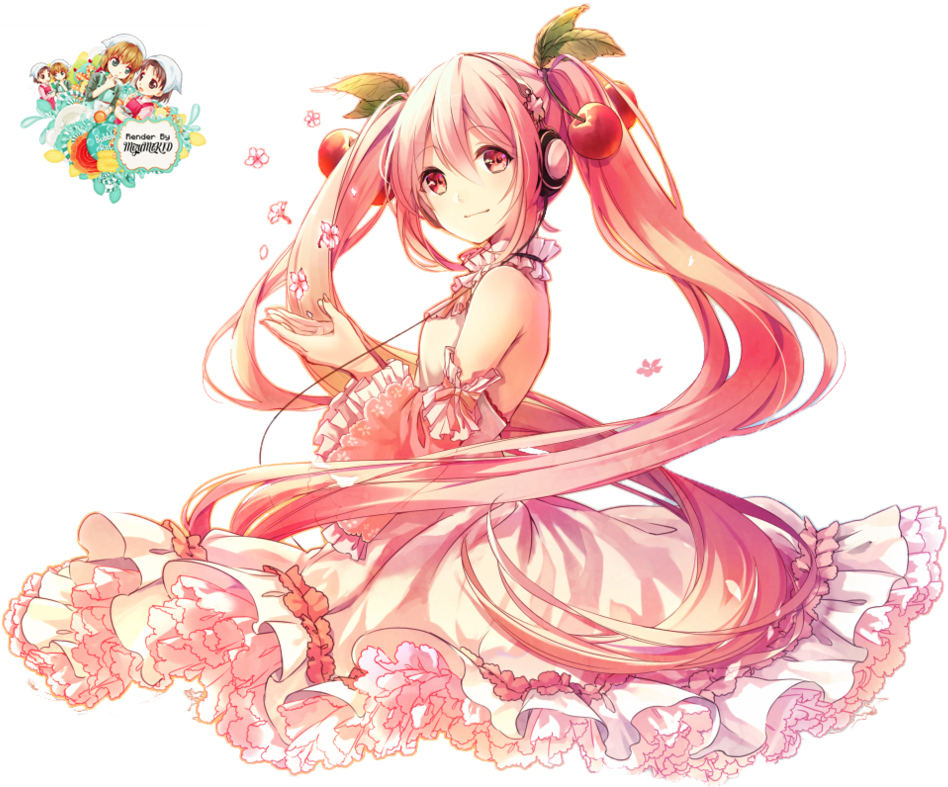 Sakura Girl Png Transparent Image - Sakura Miku Render (1009x791), Png Download