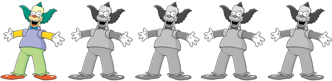 1 Of 5 Clowns - Krusty The Clown (1100x303), Png Download