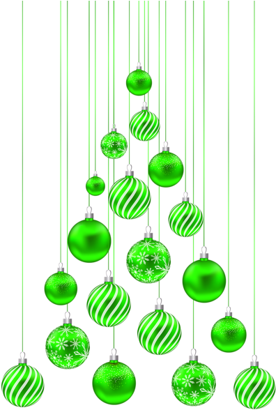 Christmas Balls Tree Transparent Png Clip Art Image - Bolas De Navidad Verde Png (409x600), Png Download