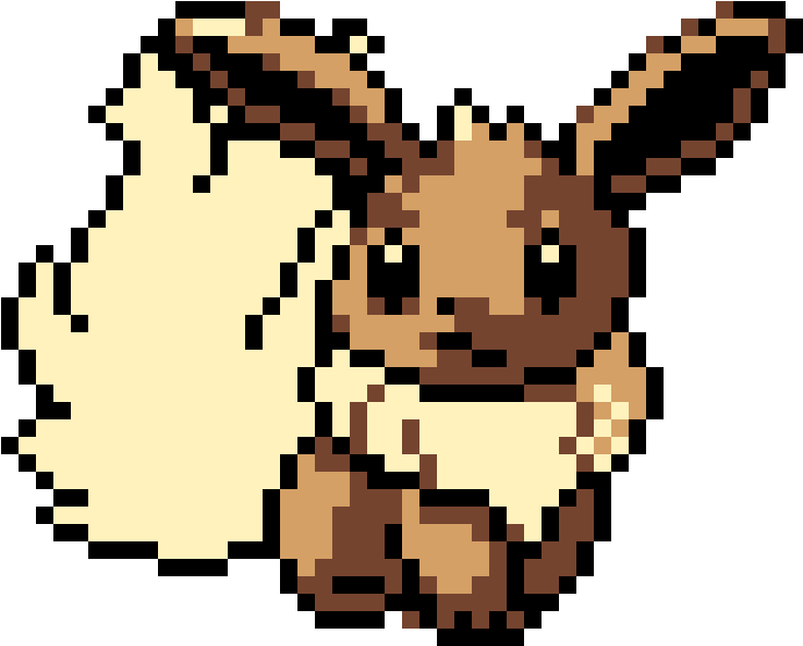 Evee With Flarion Tail - Eevee Pixel Art Pokemon (1200x1200), Png Download