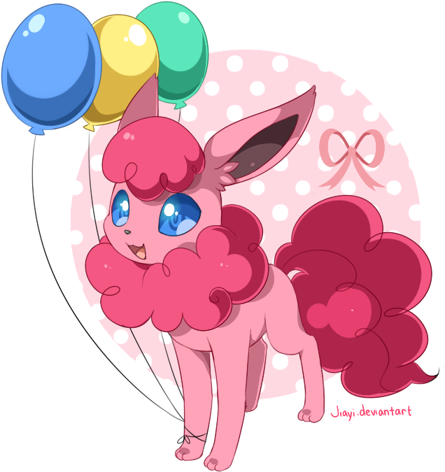 Jiayi, Balloon, Eevee, Eeveelution, Pinkie Pie, Pokémon, - Pinkie Pie As A Pokemon (700x700), Png Download