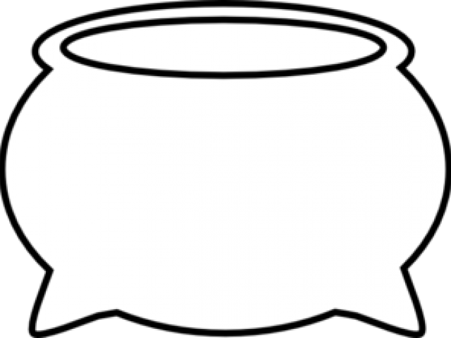 Pot Of Gold Outline - Cauldron Outline Clipart (640x480), Png Download