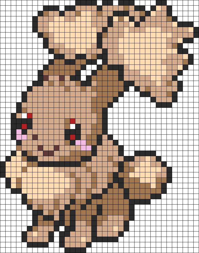 Evee And Lobunny Fusion Perler Perler Bead Pattern - Eevee (778x988), Png Download