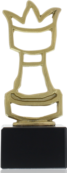Outline Figure Chess Figure 16,5cm Gold-coloured - Trophy (900x600), Png Download