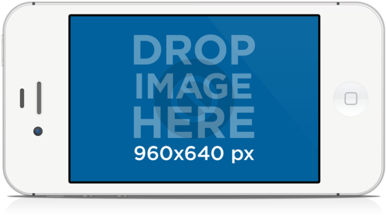 Device Mockup White Iphone 4 Landscape - Poster Banner Mockup Horizontal (640x480), Png Download