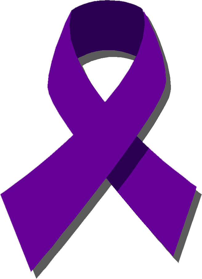 Purple Ribbon For Cancer - Domestic Violence Ribbon (656x906), Png Download